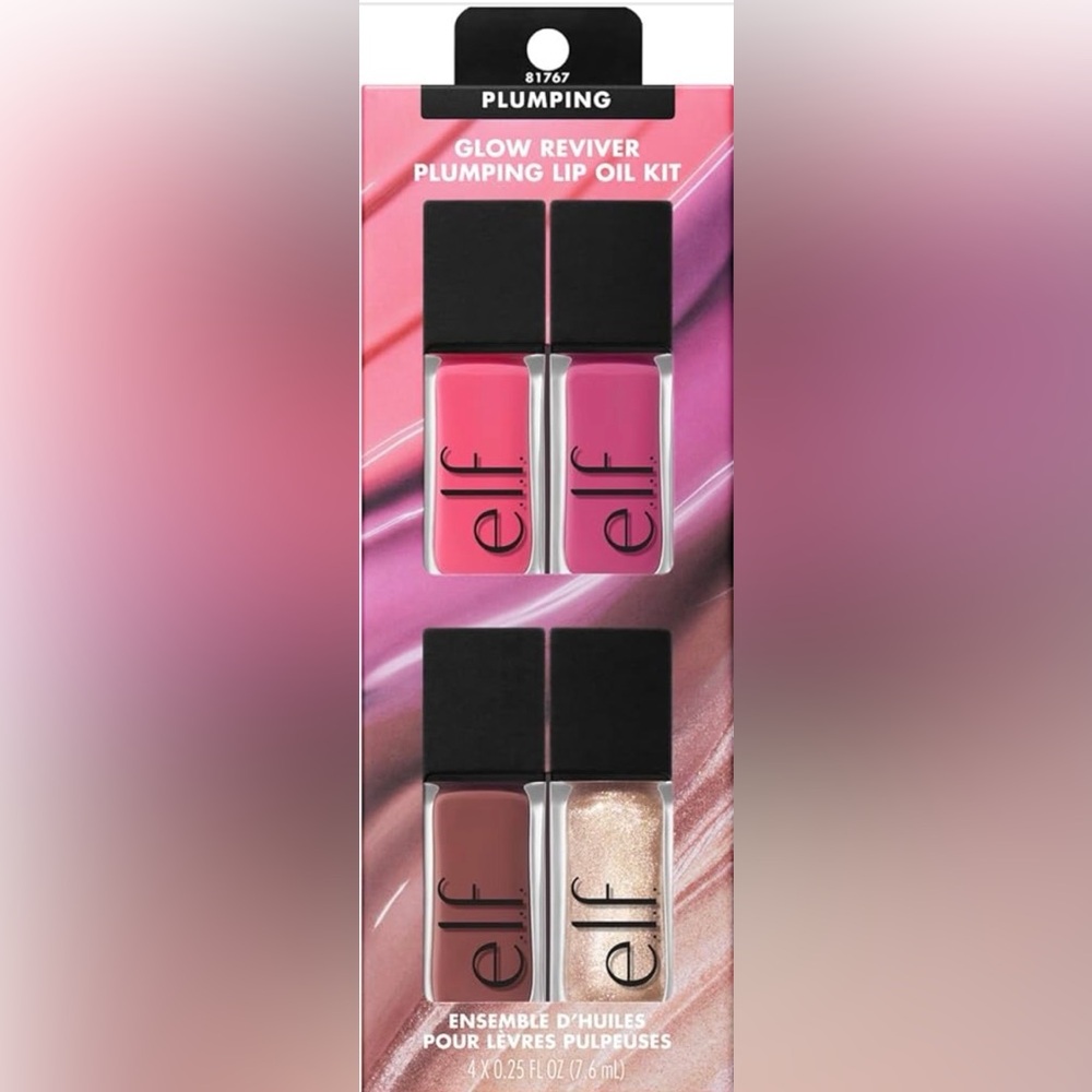 ELF PLUMPING LIP OIL SET “GLOW REVIVER” 4pk SET W/TWO EXCLUSIVE COLOURS - NEW! - Picture 3 of 16